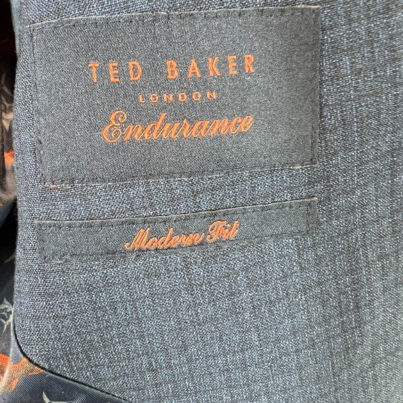 Ted Baker London Endurance Wool Blend Blue Modern Fit Two Button Blazer 42R - Picture 6 of 11